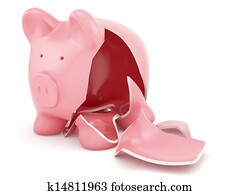 Empty broken piggy bank Empty broken piggy bank