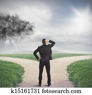 escolhas, de, um, homem negócios