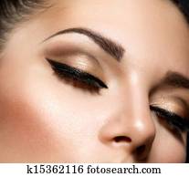 Eye Makeup. Beautiful Eyes Retro Style Make-up Eye Makeup. Beautiful Eyes Retro Style Make-up