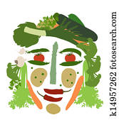 female face made of vegetables female face made of vegetables