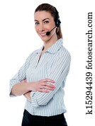 Female tech support executive