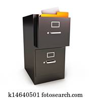 File Cabinet with files