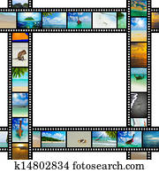 Film strip with beautiful holiday pictures Film strip with beautiful holiday pictures