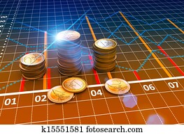 Financial business charts and coins Financial business charts and coins