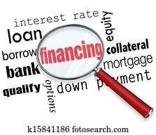 Financing Magnifying Glass Words Load Mortgage Financing Magnifying Glass Words Load Mortgage