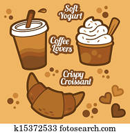 food and beverage cute icons food and beverage cute icons