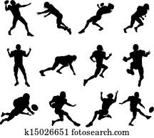 football spieler, silhouette football spieler, silhouette
