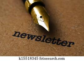 Fountain pen on newsletter text Fountain pen on newsletter text