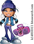 Funky Girl With Boombox Funky Girl With Boombox