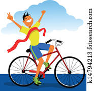 ganador, en una bicicleta