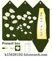 gave æske, skabelon, hos, bellis