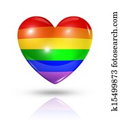 Gay pride love symbol, heart flag icon Gay pride love symbol, heart flag icon