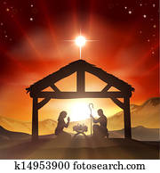 geburt, christliche, weihnachtsszene