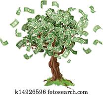 geld, spareinlagen, baum geld, spareinlagen, baum
