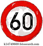 Grenze, geschwindigkeit, an, 80, km/h, auf, dass, ferien, straße Stock