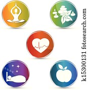 gesundheit, symbol, satz gesundheit, symbol, satz
