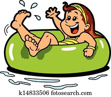 Girl Floating Inner Tube Girl Floating Inner Tube