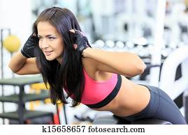 Girl in health club