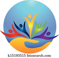 glad, folk, logo, vektor