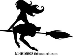 Glamour witch on a broomstick Glamour witch on a broomstick