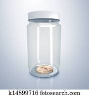 Glass jar with money