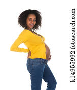 glücklich, schwangeren, haltung