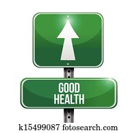 good health road sign illustration design