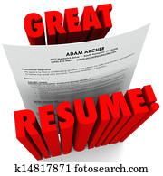 Great Resume 3D Red Words Successful Application Great Resume 3D Red Words Successful Application