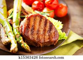 Grilled Beef Steak Meat with Vegetables Grilled Beef Steak Meat with Vegetables