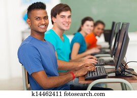 group of diversity high school students in classroom