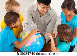 grundschule lehrer, unterricht, geographie