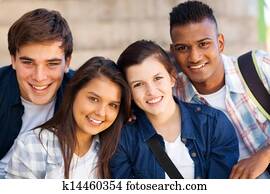 grupo, de, persona, escuela secundaria, estudiantes