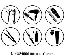 haar salon, symbol haar salon, symbol