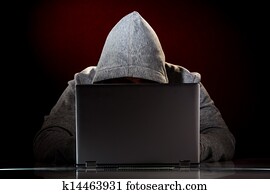 Hacker with laptop Hacker with laptop