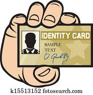 hand houdend, identiteitskaart