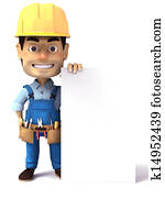 handyman holding blank white paper handyman holding blank white paper