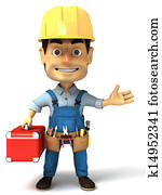 handyman holding tools box handyman holding tools box