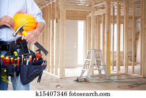 Handyman with a tool belt. Handyman with a tool belt.