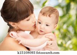 happy mother with adorable baby happy mother with adorable baby