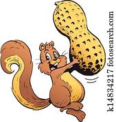 Happy Squirrel With Peanut Happy Squirrel With Peanut