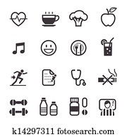 Health Icons and Wellness icons Health Icons and Wellness icons