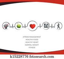 Healthy lifestyle symbols