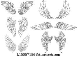 Heraldic wings set Heraldic wings set