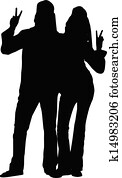 Hippie Couple Silhouette Hippie Couple Silhouette