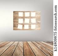 holzrahmen, und, holz, floor., vektor, illustration.