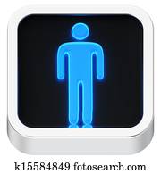 hombre, luminoso, icono