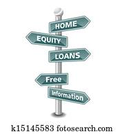 home equity loan icon as signpost - home equity loan icon as signpost -