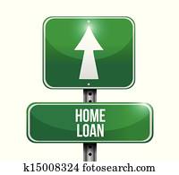 home loan road sign illustration design