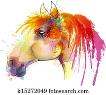 Horse head watercolor painting Horse head watercolor painting