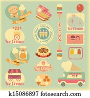 Ice Cream Retro Labels Ice Cream Retro Labels